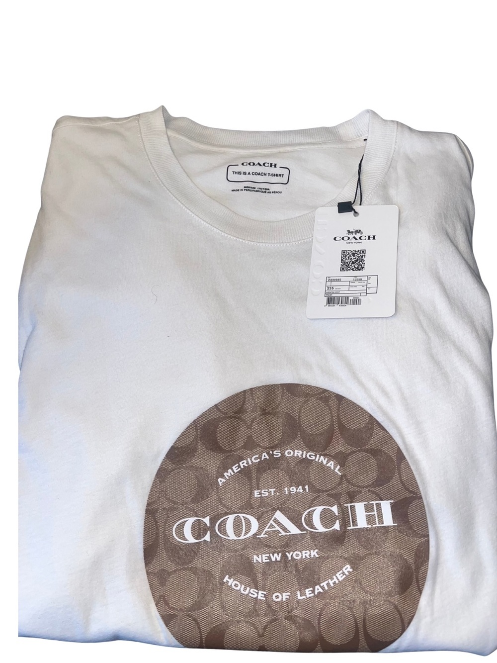 COACH Men’s White Logo Graphic Tee - Picture 5 of 6